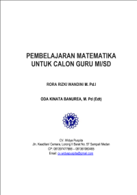 PEMBELAJARAN MATEMATIKA UNTUK CALON GURU MI/SD